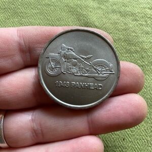 Vintage 1948 Harley Davidson Panhead Fix My Hog Pocket Coin